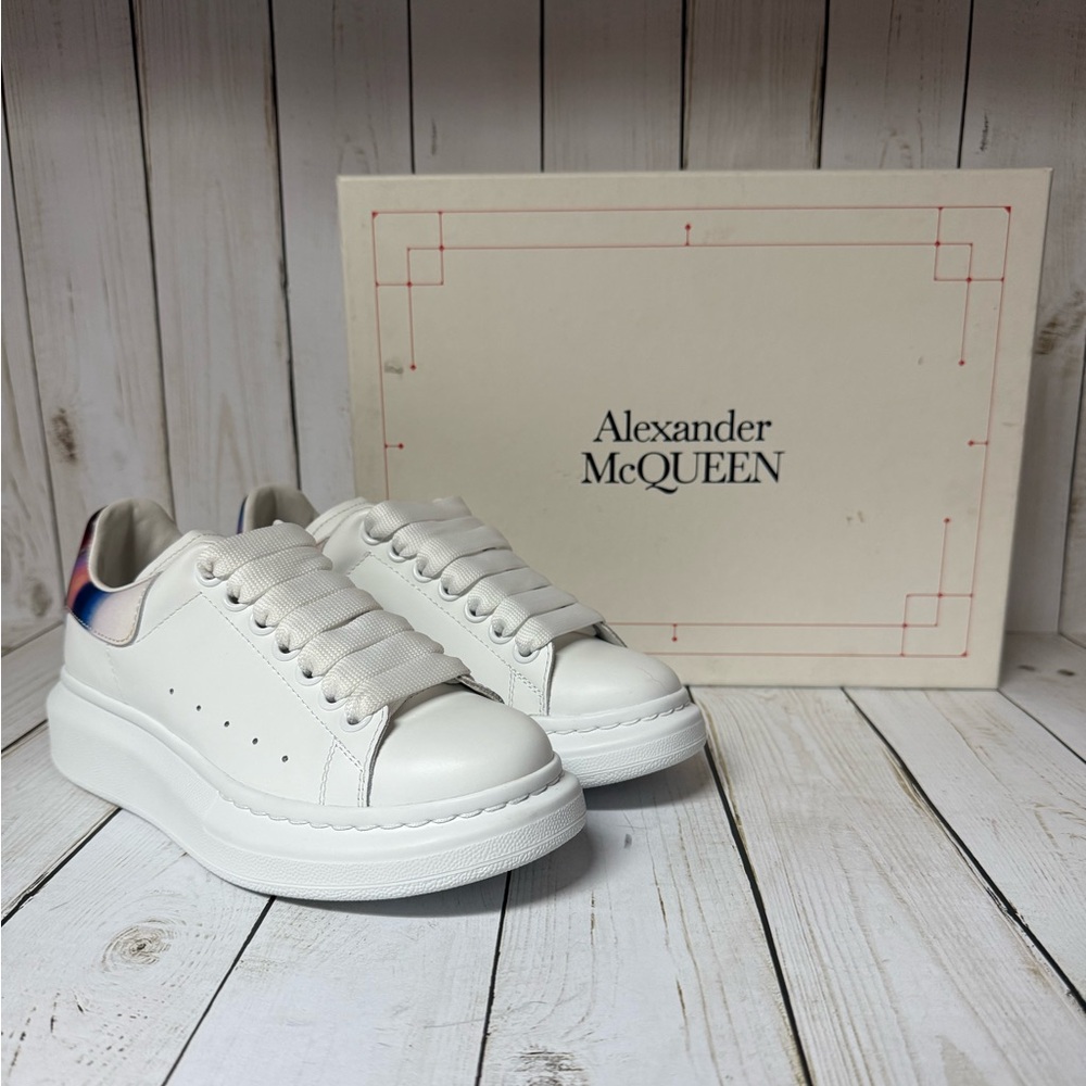Alexander McQueen Oversized Leather Sneaker White Multicolor Sz 35 / 5